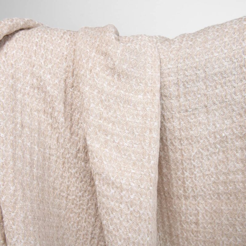 heavy washed linen light brown fabric, dobby
