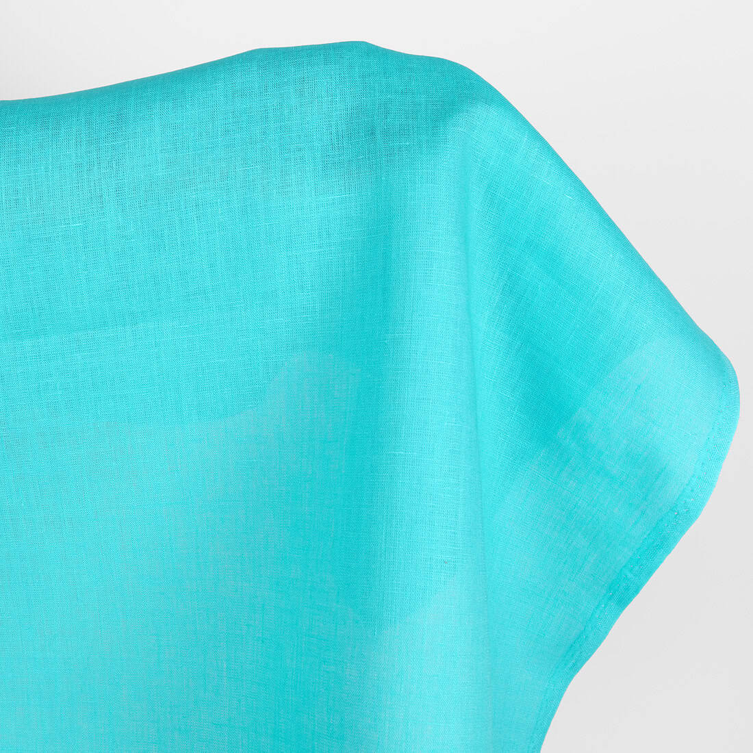 Linen fabric in cyan