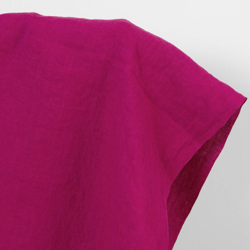 Linen fabric magenta, washed, pure linen fabric
