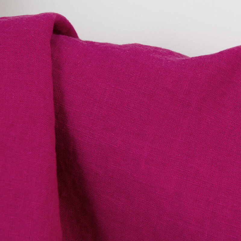 Linen fabric magenta, washed, 145cm width