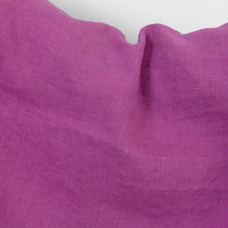 Linen fabric cyclamen pink, washed, specially softened
