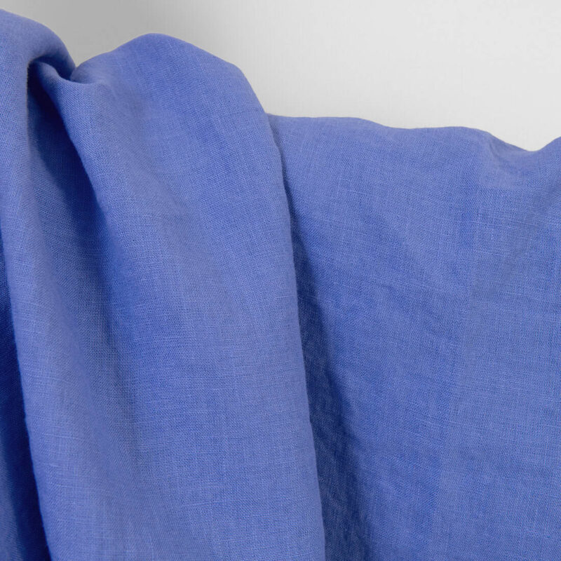 Linen fabric deep periwinkle, washed