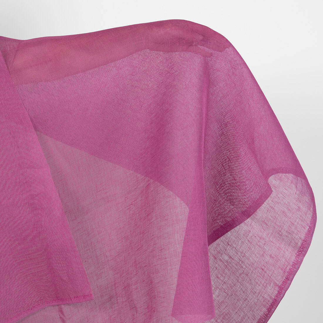 Linen fabric dark cool pink transparent