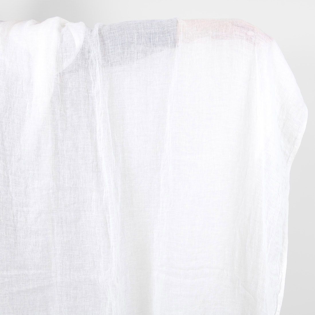 Linen fabric sheer optical white, washed