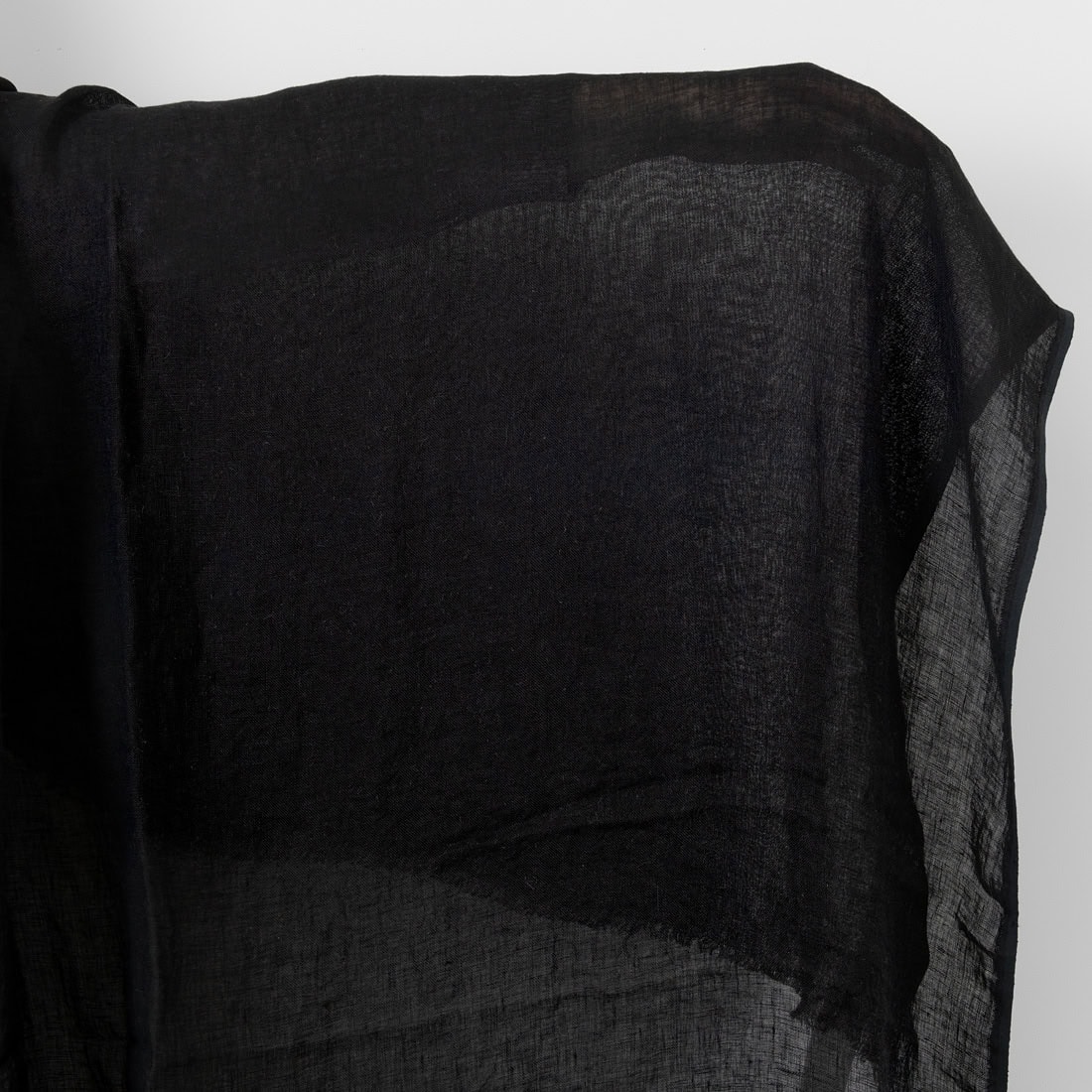 Linen fabric sheer black