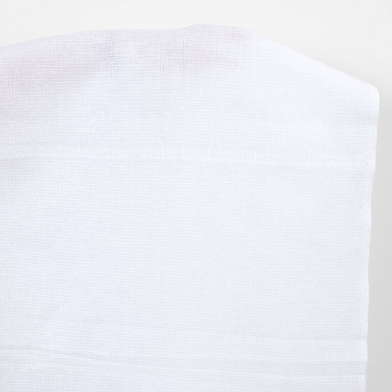 Linen cotton fabric optical white waffle with stripes